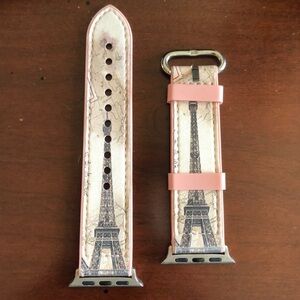 Pink Apple Watch band with Eiffel Tower